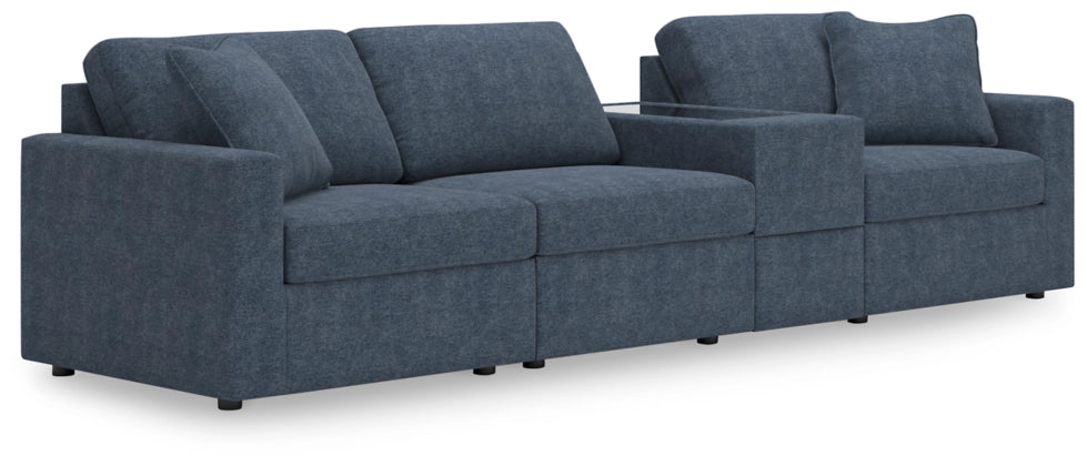 Modmax 4-Piece Modular Performance Fabric Sofa with Storage Console