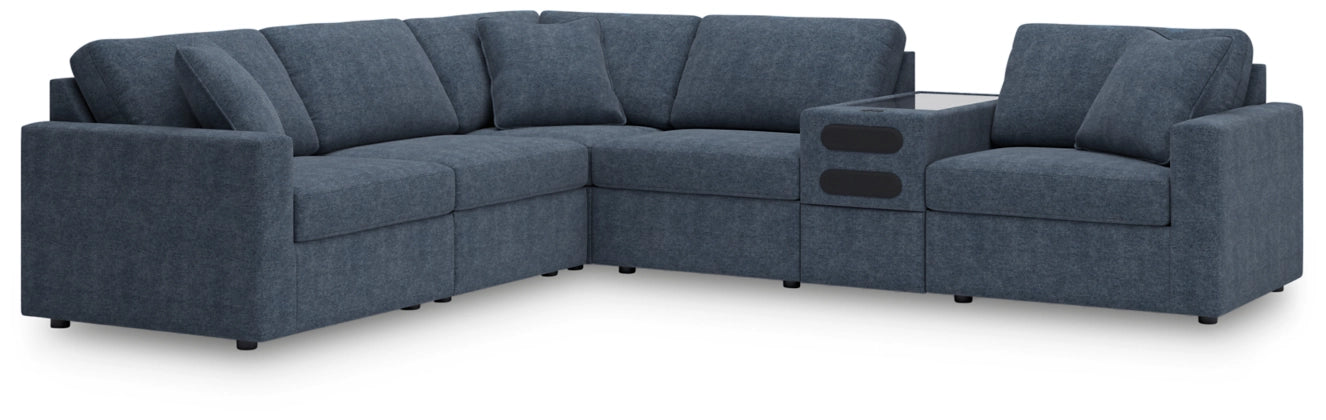 Modmax 6-Piece Modular Performance Fabric Sectional with Audio Console