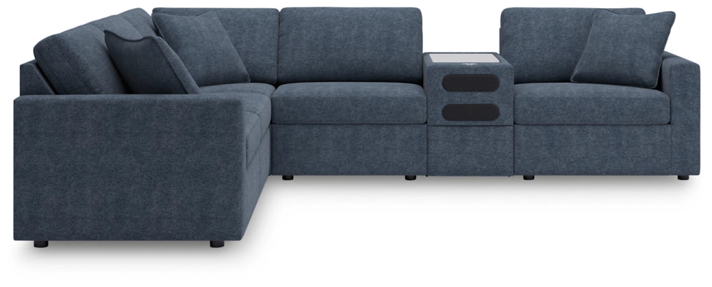 Modmax 6-Piece Modular Performance Fabric Sectional with Audio Console