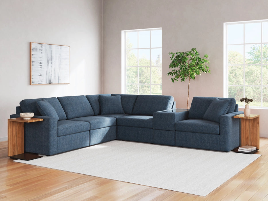 Modmax 6-Piece Modular Performance Fabric Sectional with Storage Console