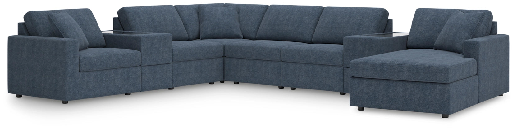 Modmax 8-Piece Modular Performance Fabric Sectional with Chaise and Storage Consoles