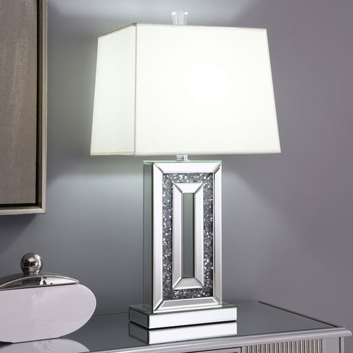 Coaster Ayelet Table Lamp with Square Shade White and Mirror Default Title