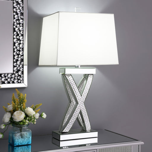 Coaster Dominick Table Lamp with Rectange Shade White and Mirror Default Title