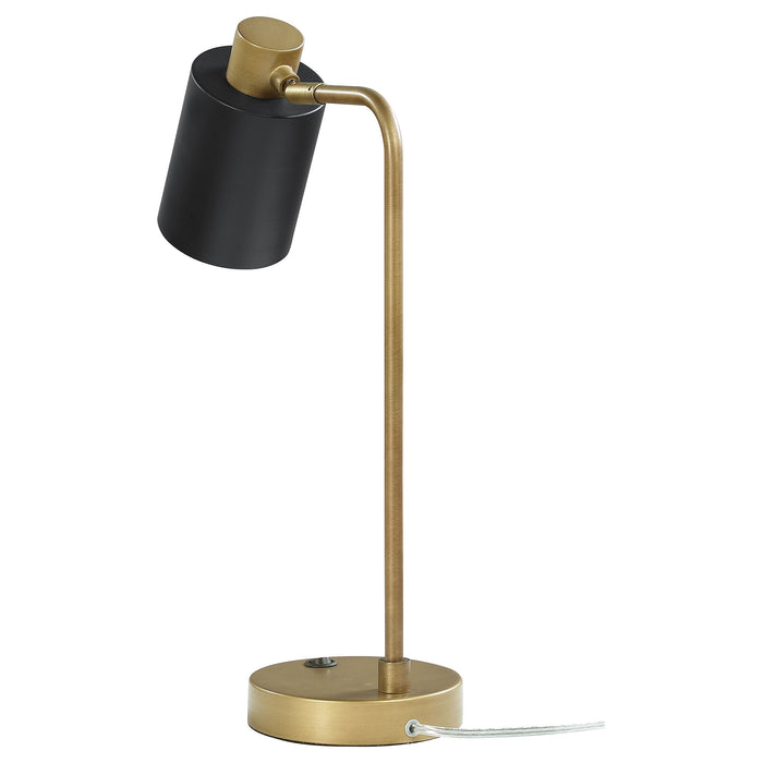 Coaster Cherise Adjustable Shade Table Lamp Antique Brass and Matte Black Default Title