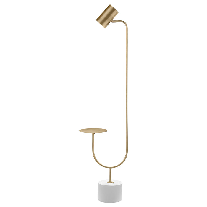 Coaster Jodie Round Base Floor Lamp Antique Brass and Grey Default Title