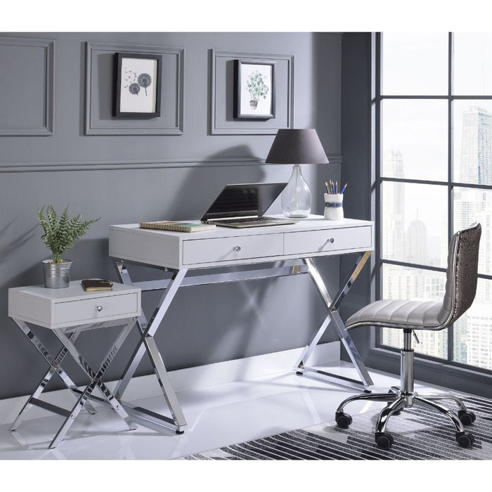 Coleen 42"L 2 Drawers Writing Desk with X-Frame Legs