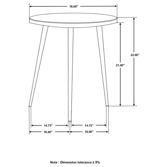 Coaster Acheson Round Accent Table White and Gold Default Title