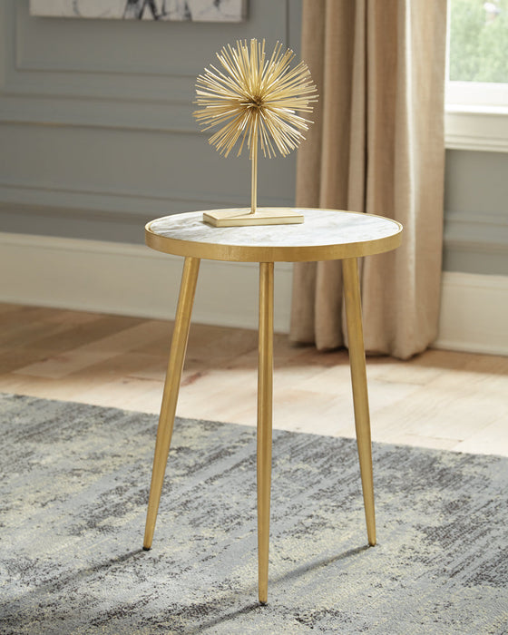 Coaster Acheson Round Accent Table White and Gold Default Title