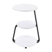 Coaster Hilly 3-tier Round Side Table White and Black Default Title