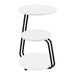 Coaster Hilly 3-tier Round Side Table White and Black Default Title