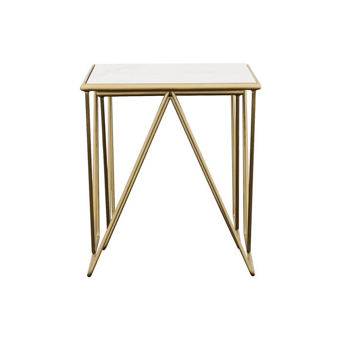 Coaster Bette 2-piece Nesting Table Set White and Gold Default Title