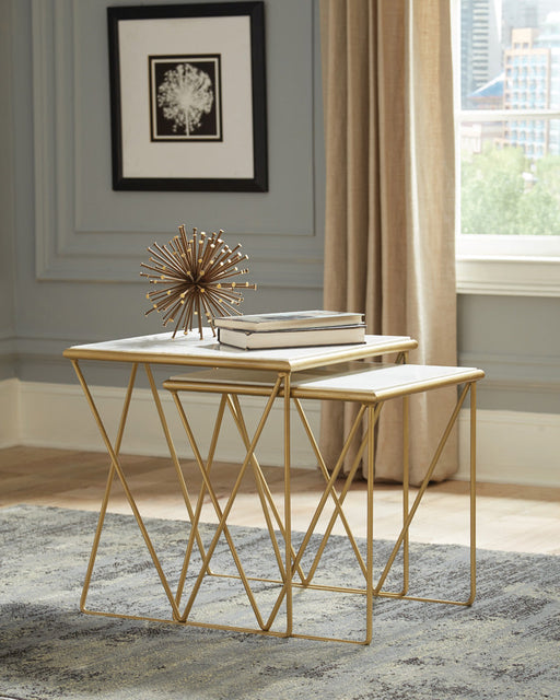 Coaster Bette 2-piece Nesting Table Set White and Gold Default Title