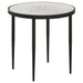 Coaster Kofi Round Marble Top Side Table White and Black Default Title