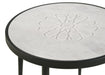 Coaster Kofi Round Marble Top Side Table White and Black Default Title