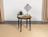 Coaster Hayden Metal Round Side Table Natural Mango and Black Default Title