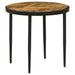 Coaster Hayden Metal Round Side Table Natural Mango and Black Default Title