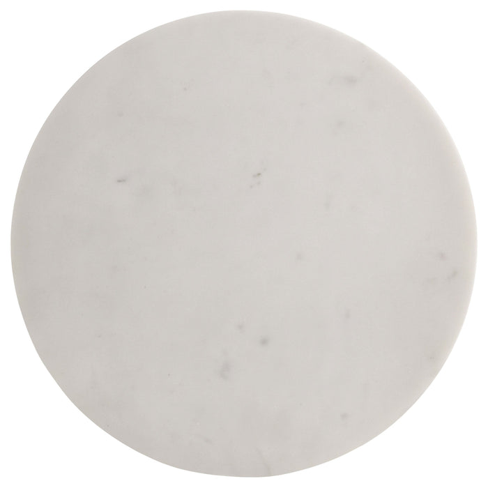 Coaster Colette Round Marble Top Side Table White and Dark Grey Default Title