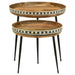 Coaster Ollie 2-piece Round Nesting Table Natural and Black Default Title