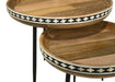 Coaster Ollie 2-piece Round Nesting Table Natural and Black Default Title