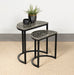 Coaster Zakiya 2-piece Demilune Nesting Table Black and White Default Title