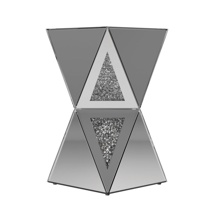 Matheo Geometric Side Table Silver