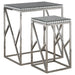 Coaster Betsy 2-piece Mirror Top Nesting Tables Silver Default Title