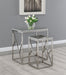 Coaster Betsy 2-piece Mirror Top Nesting Tables Silver Default Title