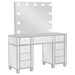 Coaster Allora 9-drawer Mirrored Storage Vanity Set with Hollywood Lighting Metallic Default Title