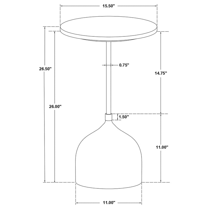 Coaster Colima Round Wood Top Side Table Peach Default Title