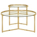 Coaster Delia 2-piece Round Nesting Table Clear and Gold Default Title