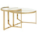 Coaster Delia 2-piece Round Nesting Table Clear and Gold Default Title