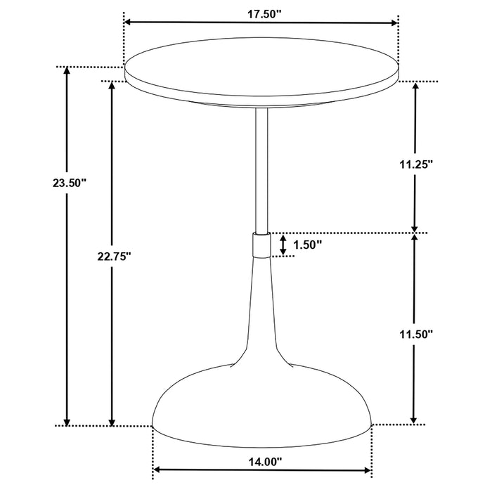 Coaster Alicia Round Marble Top Side Table Antique White Default Title