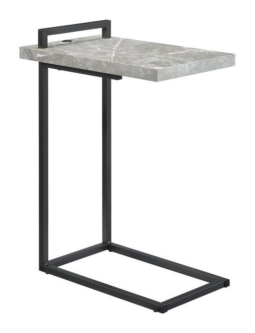 Coaster Maxwell C-shaped Accent Table Cement and Gunmetal Default Title