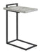 Coaster Maxwell C-shaped Accent Table Cement and Gunmetal Default Title