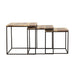 Coaster Belcourt 3-piece Square Nesting Tables Natural and Black Default Title