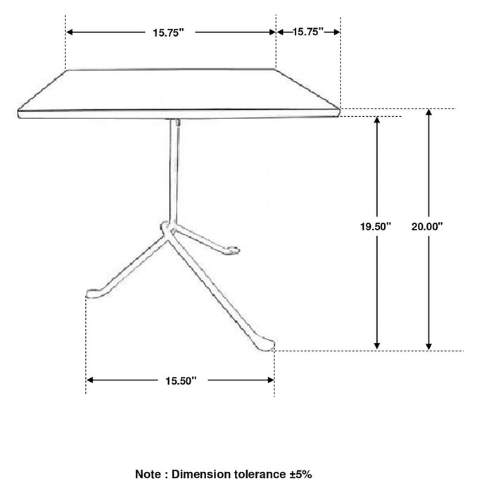 Coaster Heitor Square Accent Table with Tripod Legs Dark Brown and Gunmetal Default Title