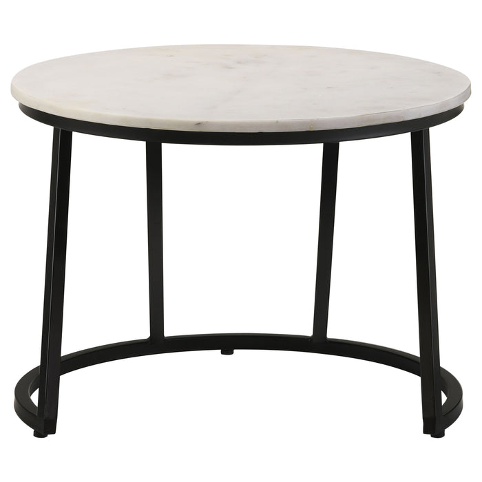 Coaster Miguel Round Accent Table with Marble Top White and Black Default Title