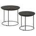 Coaster Loannis 2-piece Round Nesting Table Matte Black Default Title