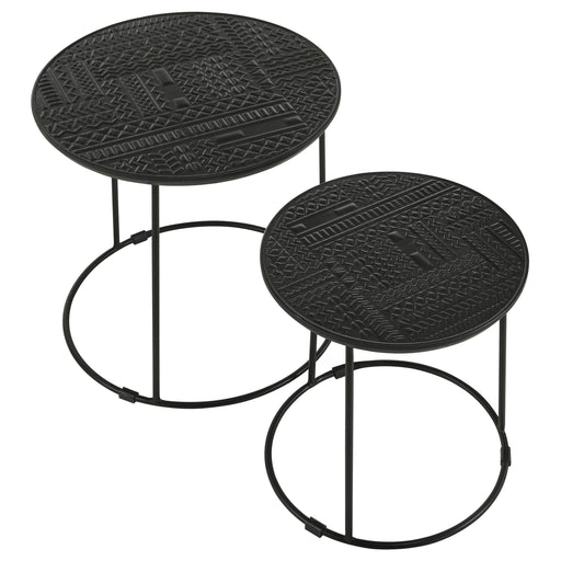 Coaster Loannis 2-piece Round Nesting Table Matte Black Default Title