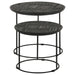 Coaster Loannis 2-piece Round Nesting Table Matte Black Default Title