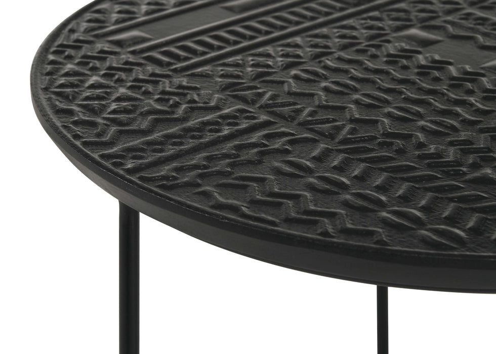 Coaster Loannis 2-piece Round Nesting Table Matte Black Default Title