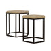 Coaster Adger 2-piece Hexagon Nesting Tables Natural and Black Default Title