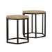 Coaster Adger 2-piece Hexagon Nesting Tables Natural and Black Default Title