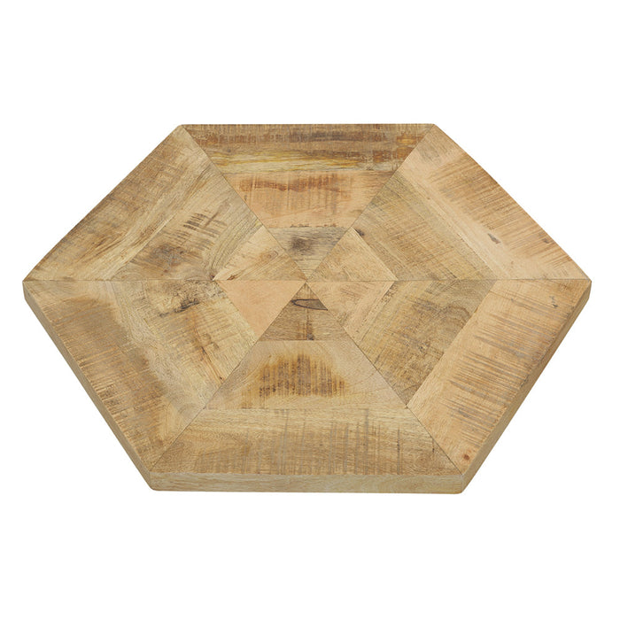 Coaster Adger 2-piece Hexagon Nesting Tables Natural and Black Default Title