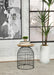 Coaster Bernardo Round Accent Table with Bird Cage Base Natural and Gunmetal Default Title