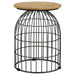 Coaster Bernardo Round Accent Table with Bird Cage Base Natural and Gunmetal Default Title