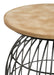 Coaster Bernardo Round Accent Table with Bird Cage Base Natural and Gunmetal Default Title