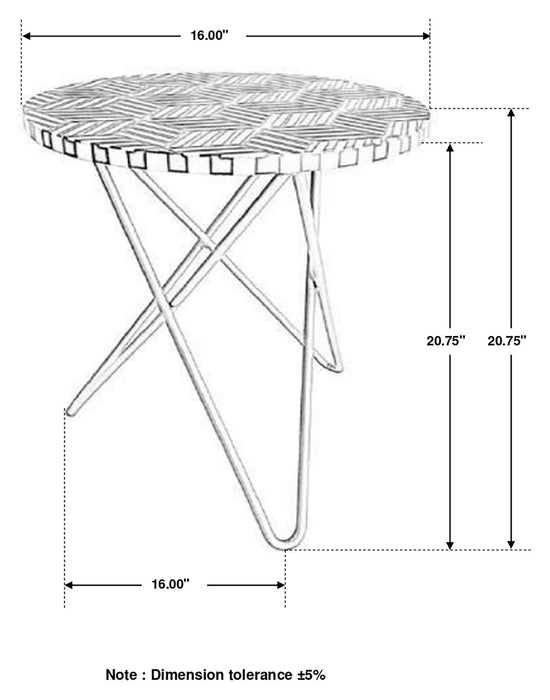 Coaster Xenia Round Accent Table with Hairpin Legs Black and White Default Title