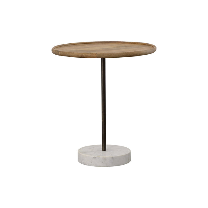 Coaster Ginevra Round Wooden Top Accent Table Natural and White Default Title