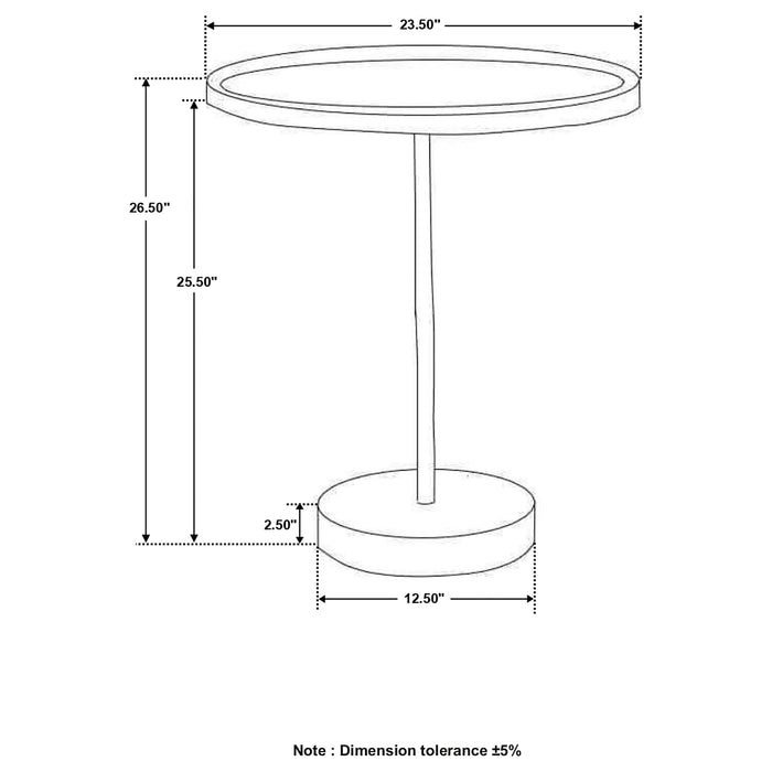 Coaster Ginevra Round Wooden Top Accent Table Natural and White Default Title